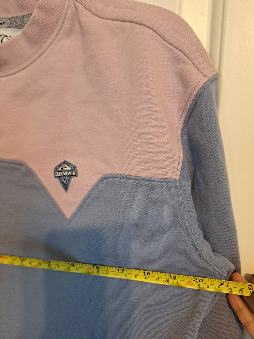 100% Cotton Vintage Pastel Colorblock Crewneck Pullover Sweatshirt S - Picture 11 of 12